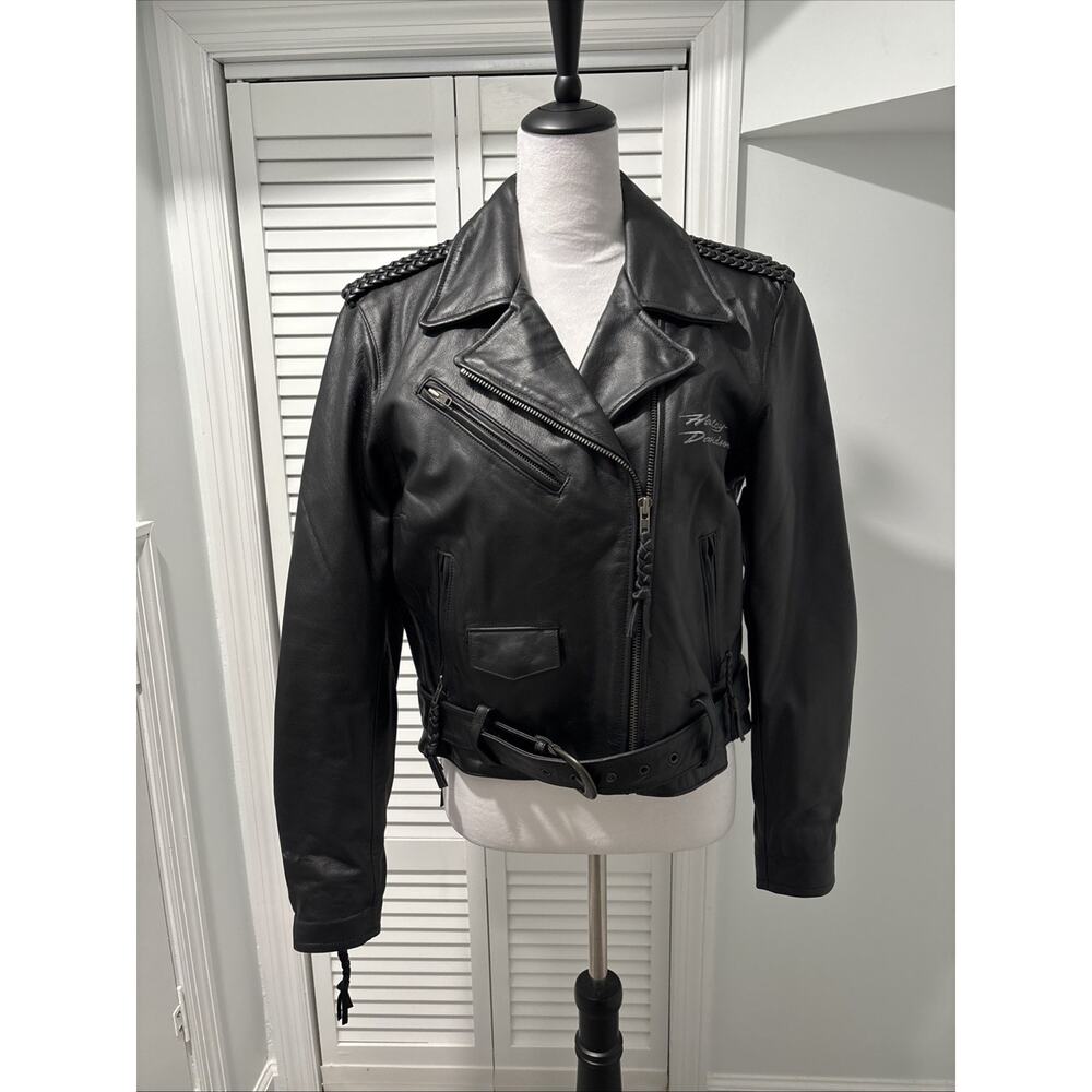 Harley Davidson Womens Leather Jacket SZ Medium CA03402 **READ
